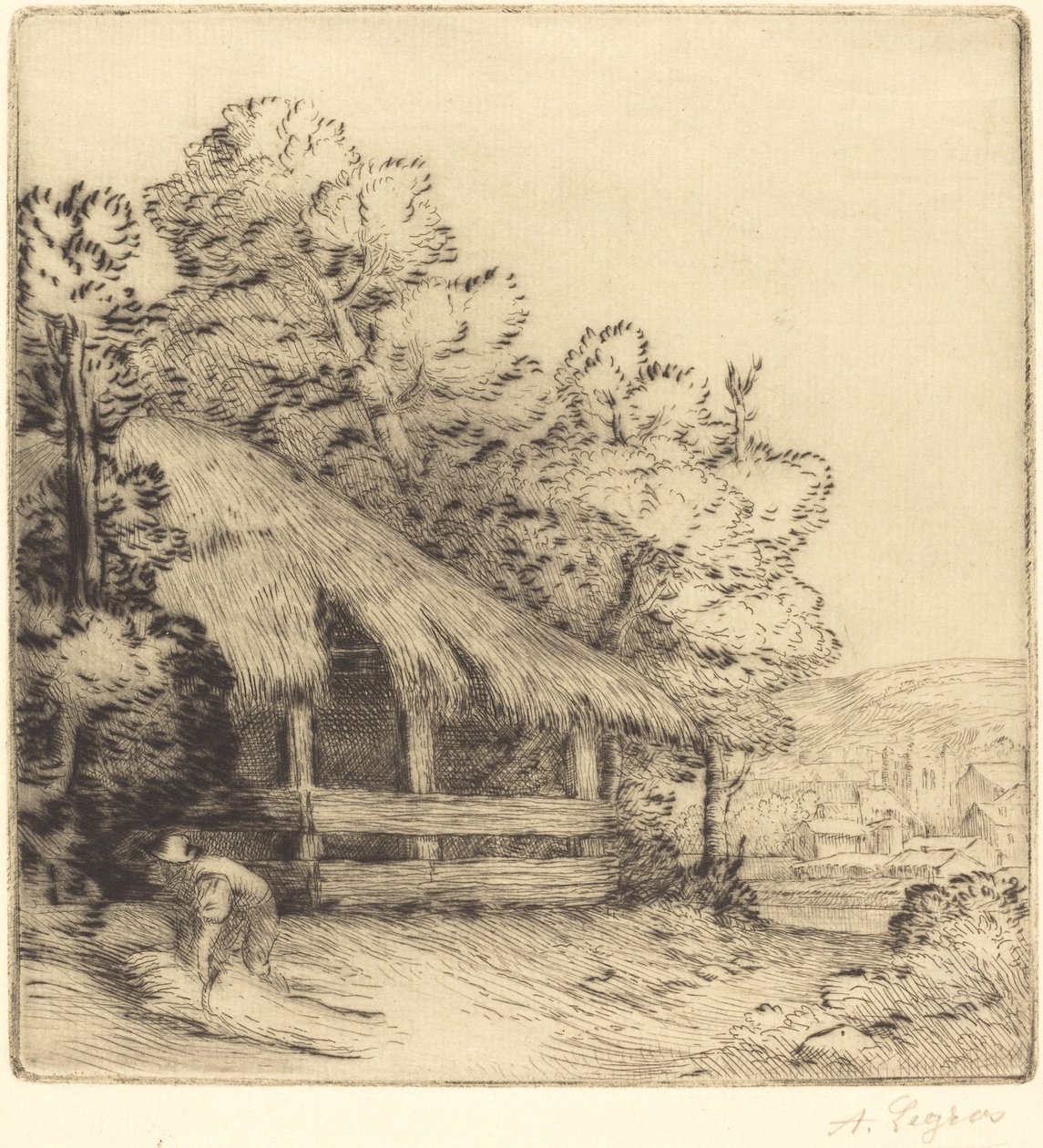 Mały hangar Le petit hangar. autorstwa Alphonse Legros