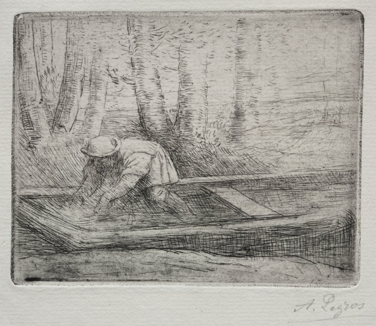 Człowiek w łódce autorstwa Alphonse Legros