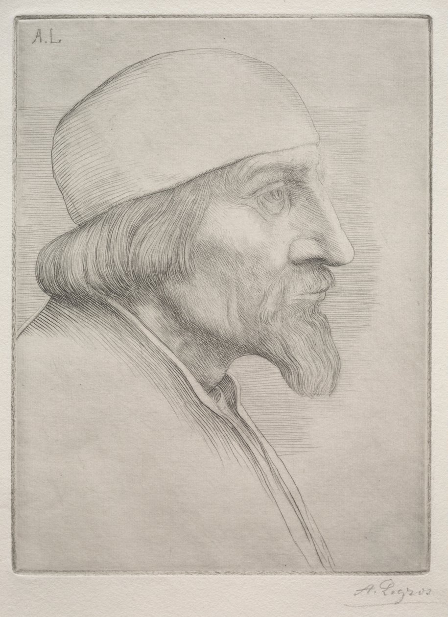 Mężczyzna w jarmułce. autorstwa Alphonse Legros