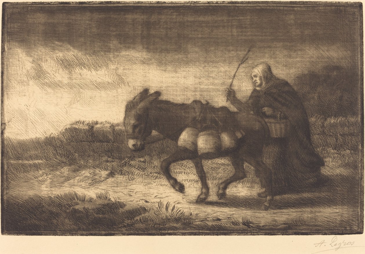 Dojarka z Boulogne, 1. płyta (Laitiere a Boulogne) autorstwa Alphonse Legros