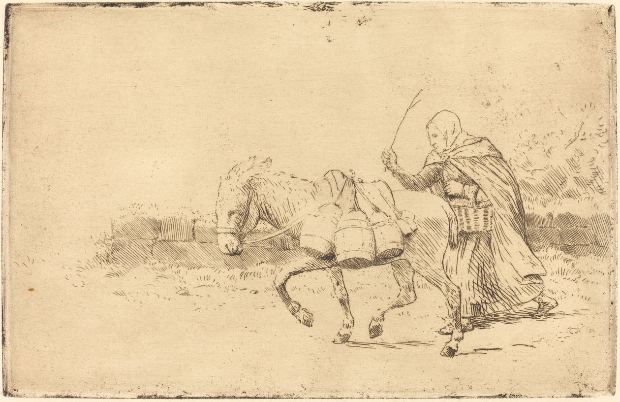 Dojarka z Boulogne, 1. płyta (Laitiere a Boulogne) autorstwa Alphonse Legros