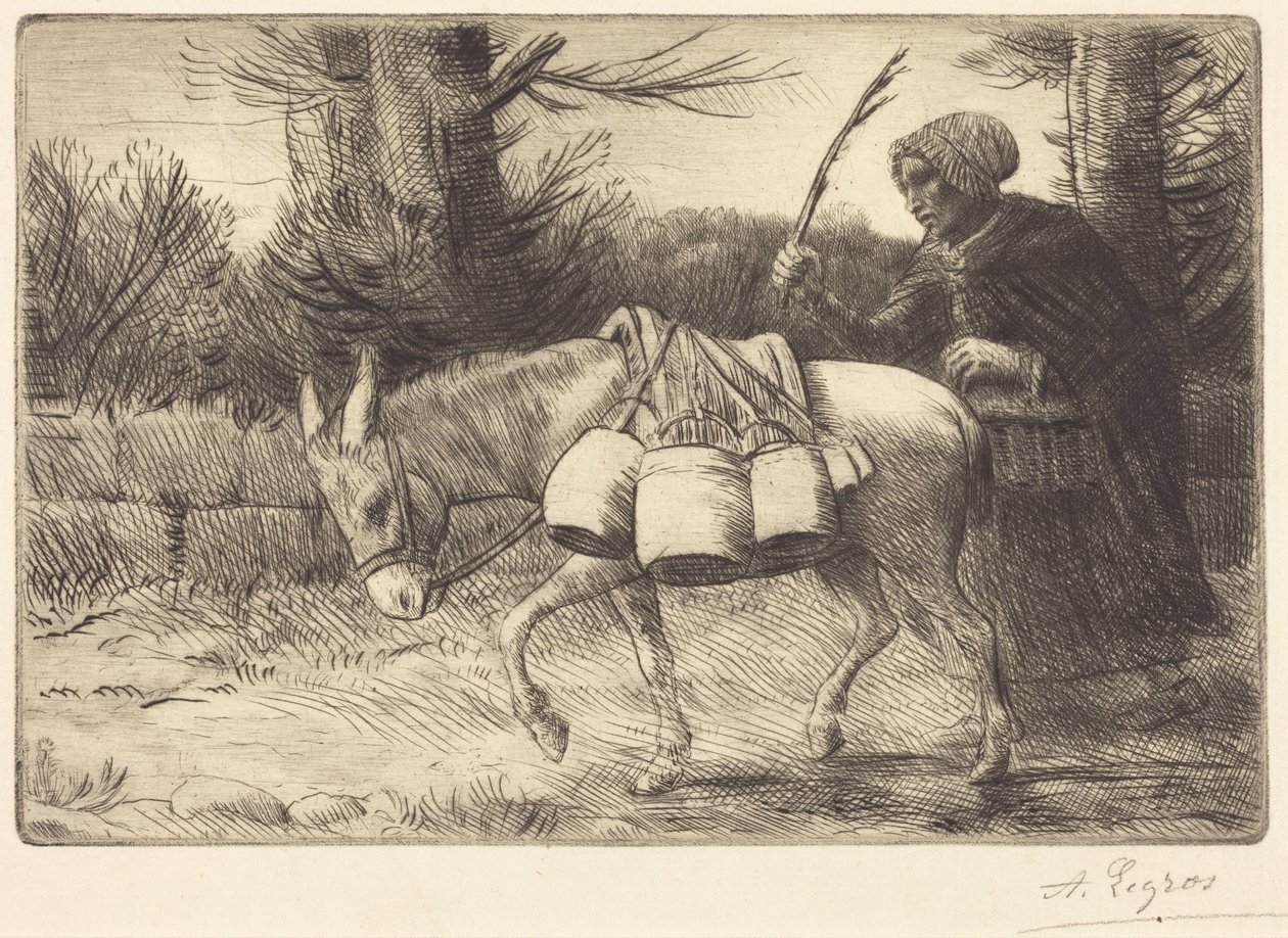 Dojarka z Boulogne, 3. tablica (Laitière à Boulogne) autorstwa Alphonse Legros