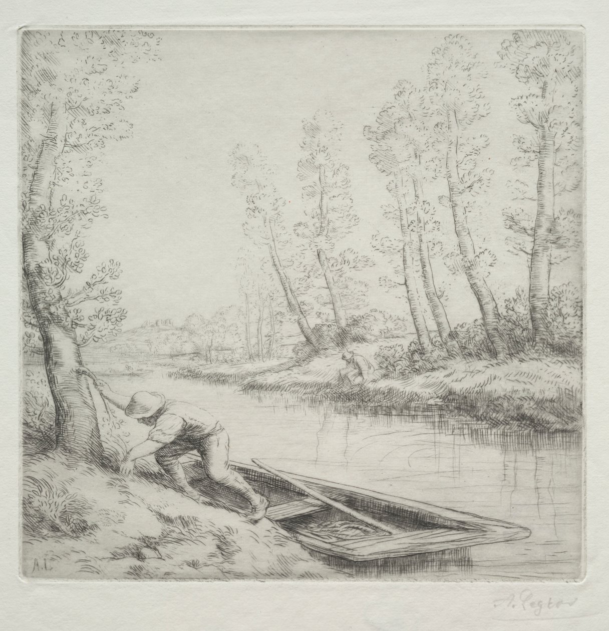 Poranek na rzece autorstwa Alphonse Legros