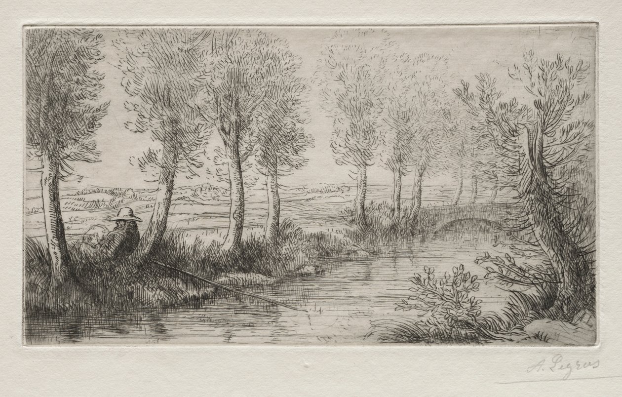 W pobliżu młyna. autorstwa Alphonse Legros