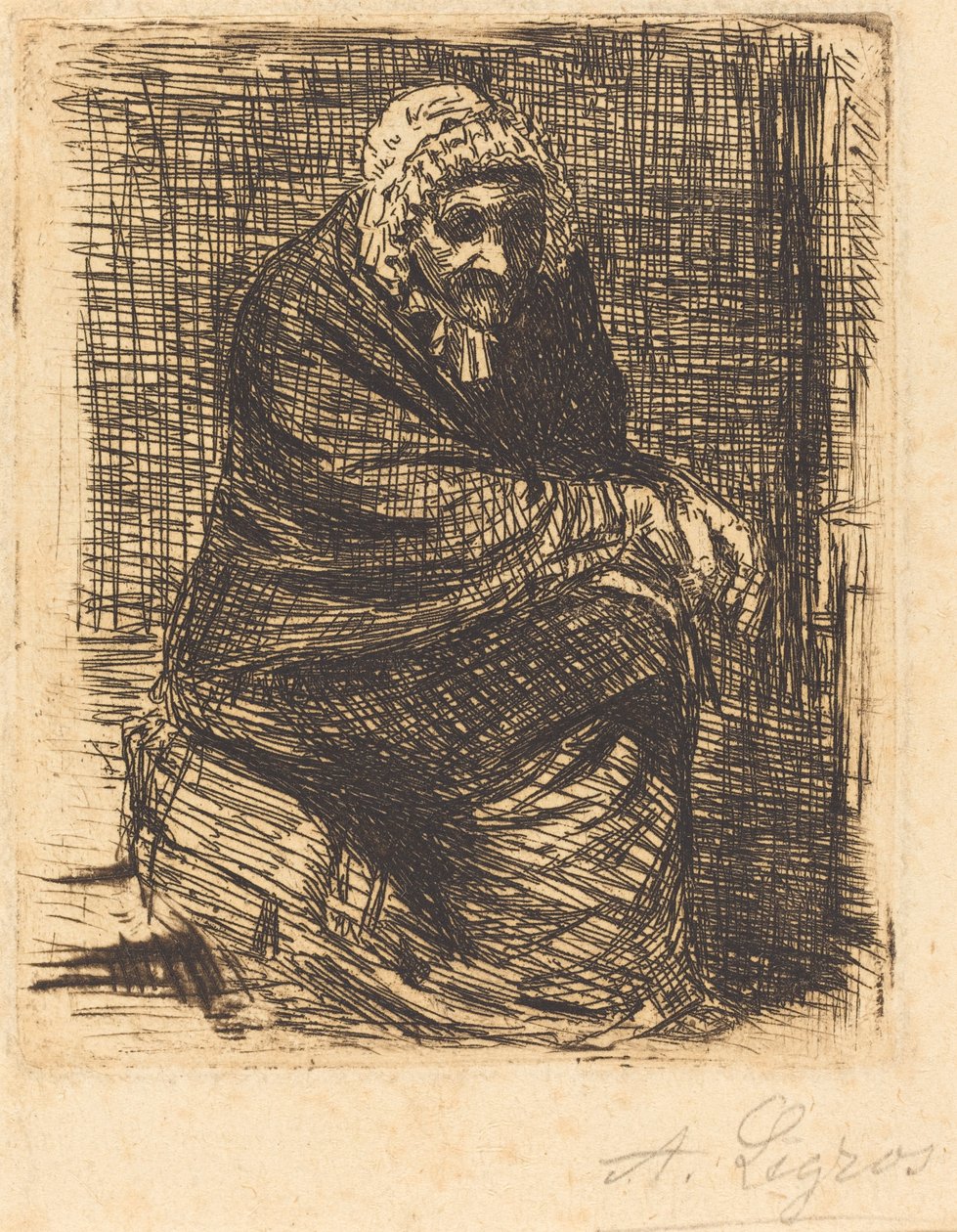 Stara kobieta w pozycji siedzącej Stara kobieta w pozycji siedzącej. autorstwa Alphonse Legros