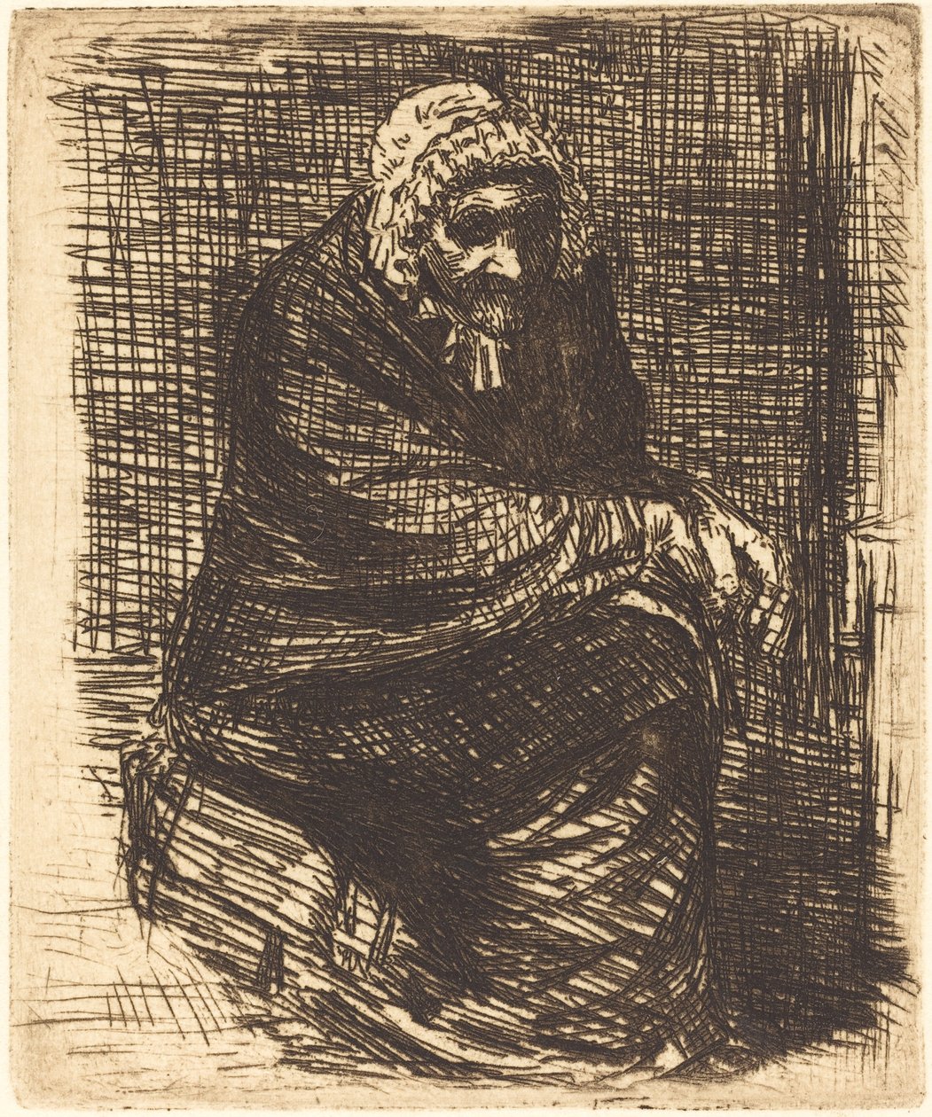 Stara kobieta w pozycji siedzącej Stara kobieta w pozycji siedzącej. autorstwa Alphonse Legros