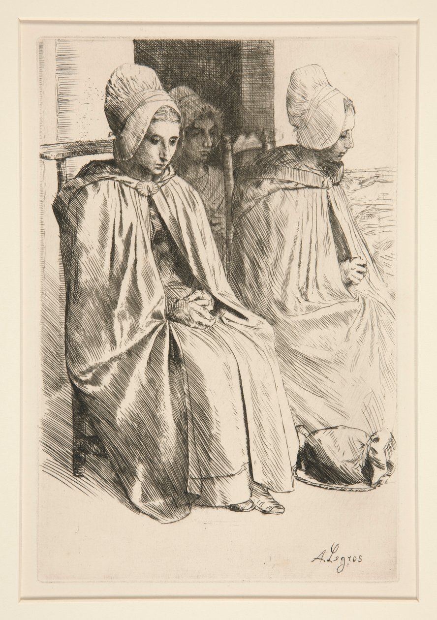 Paysannes des Environe de Boulogne (Wieśniaki w sąsiedztwie Boulogne) autorstwa Alphonse Legros