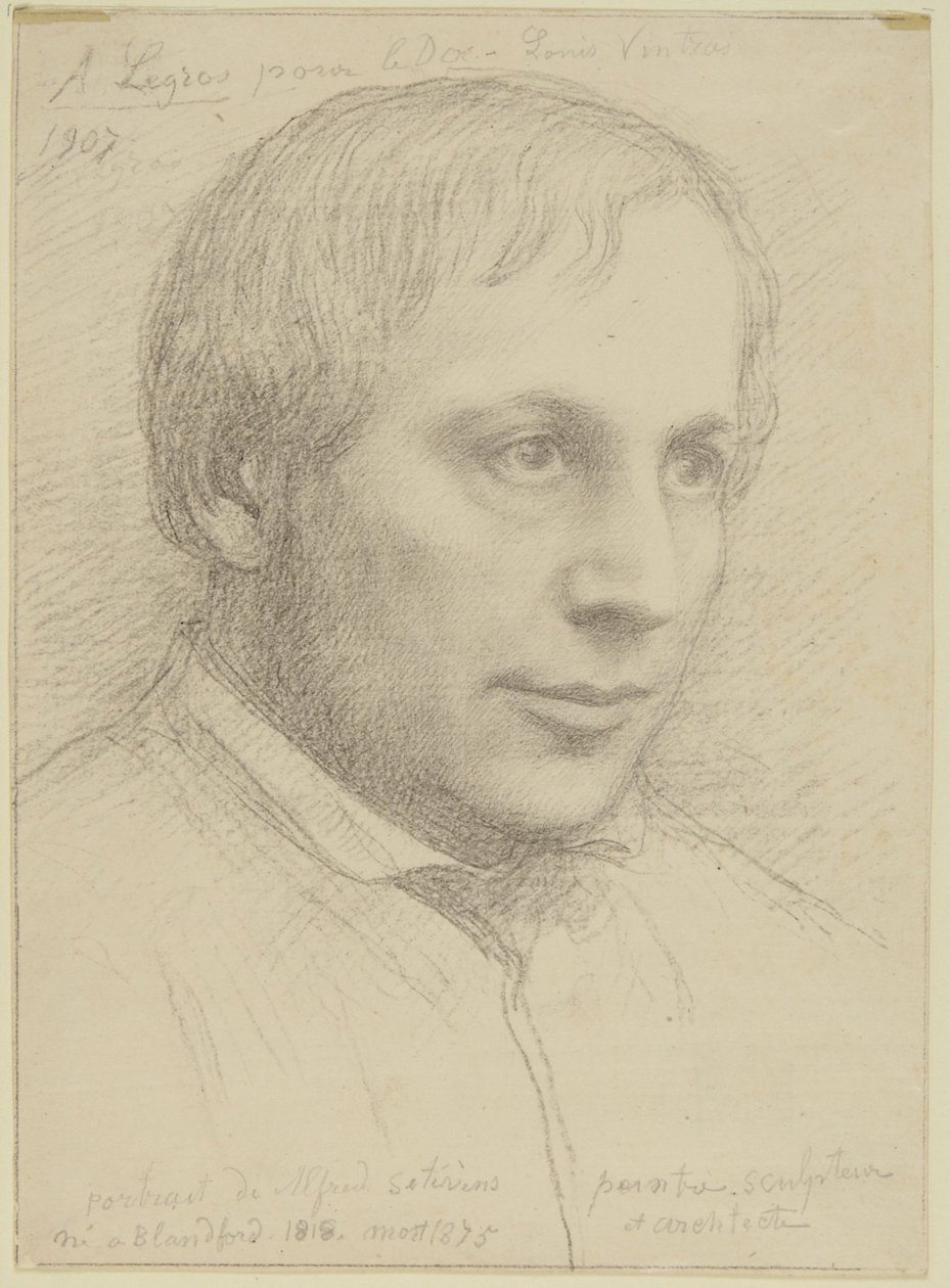 Portret głowy Alfreda Stevensa autorstwa Alphonse Legros