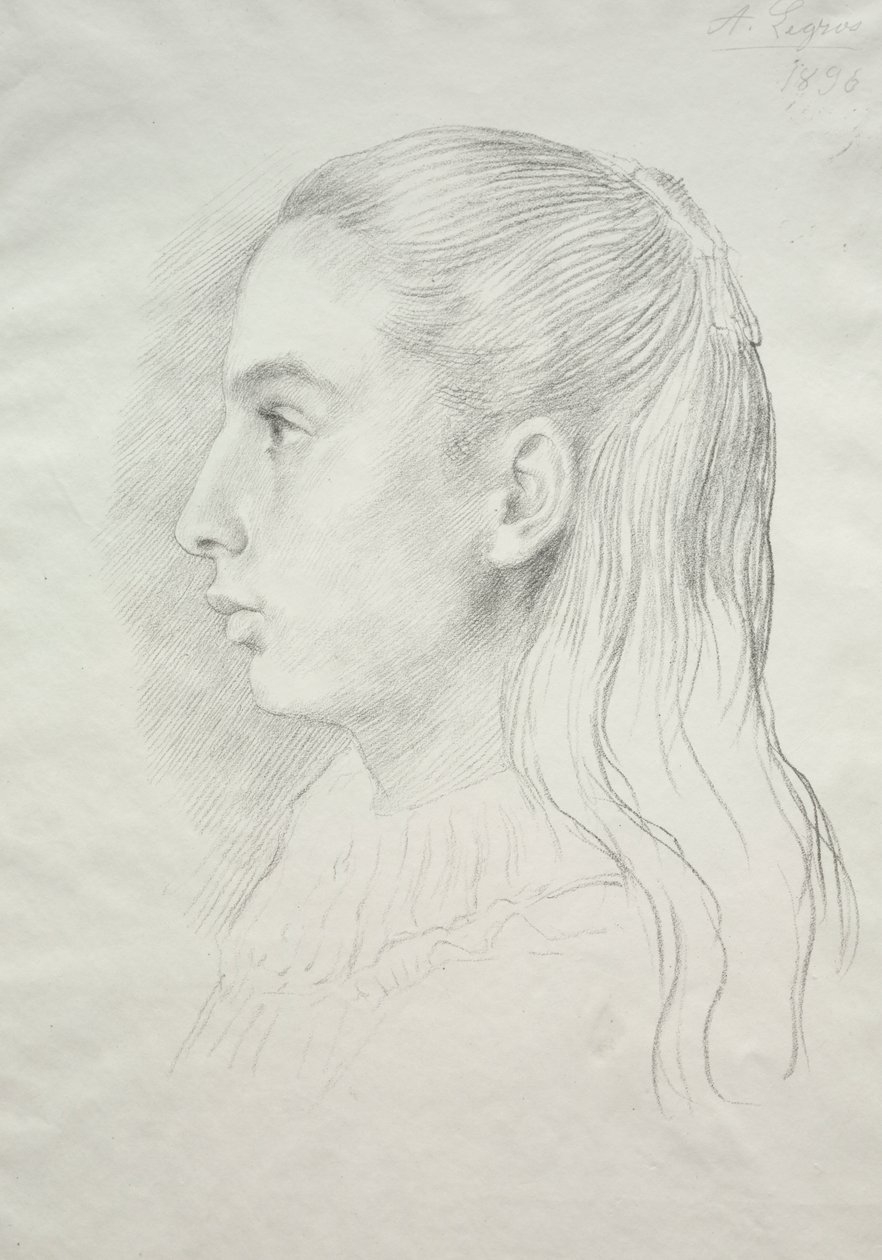 Portret panny Nory E. Legros autorstwa Alphonse Legros