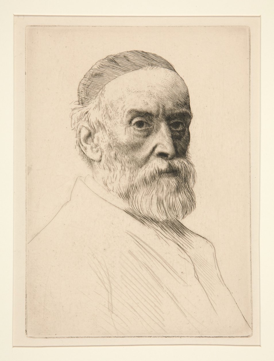 Portret G.F. Wattsa (członka Królewskiej Akademii Sztuk Pięknych) autorstwa Alphonse Legros