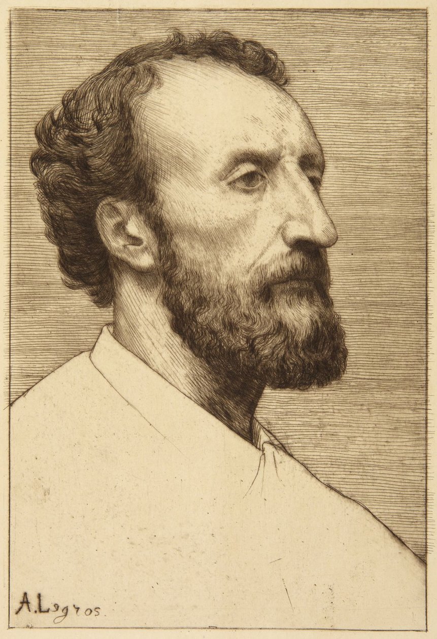 Portret J. Dalou autorstwa Alphonse Legros