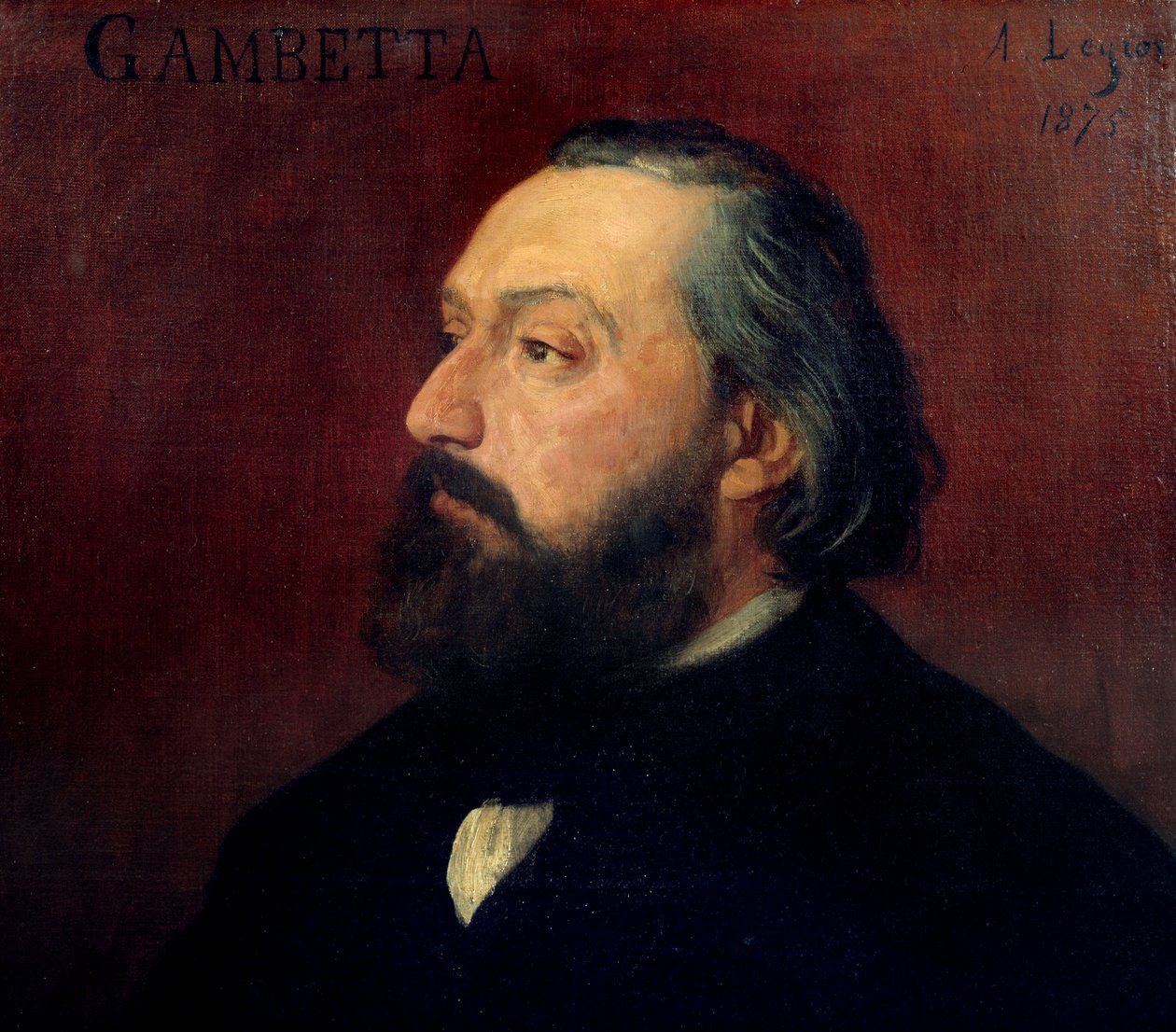 Portret Leona Gambetty (1838-1882) polityka francuskiego. Obraz Alphonse Legros (1837-1911) z 1875 r. Muzeum Orsay. autorstwa Alphonse Legros