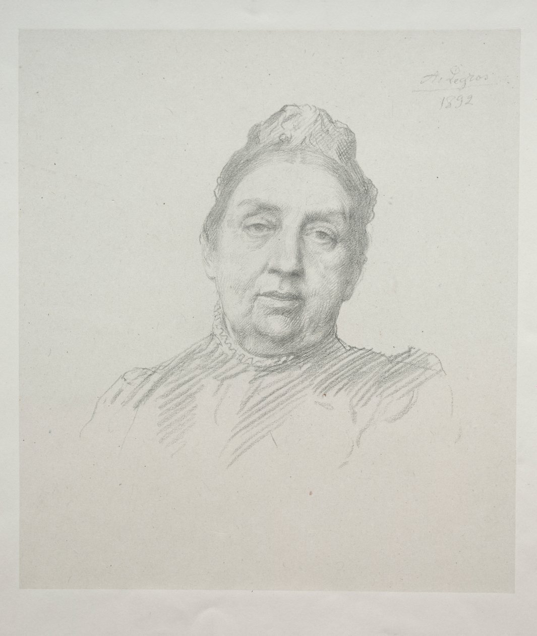 Portret Madame Kemp, widok z przodu (3. płyta) autorstwa Alphonse Legros