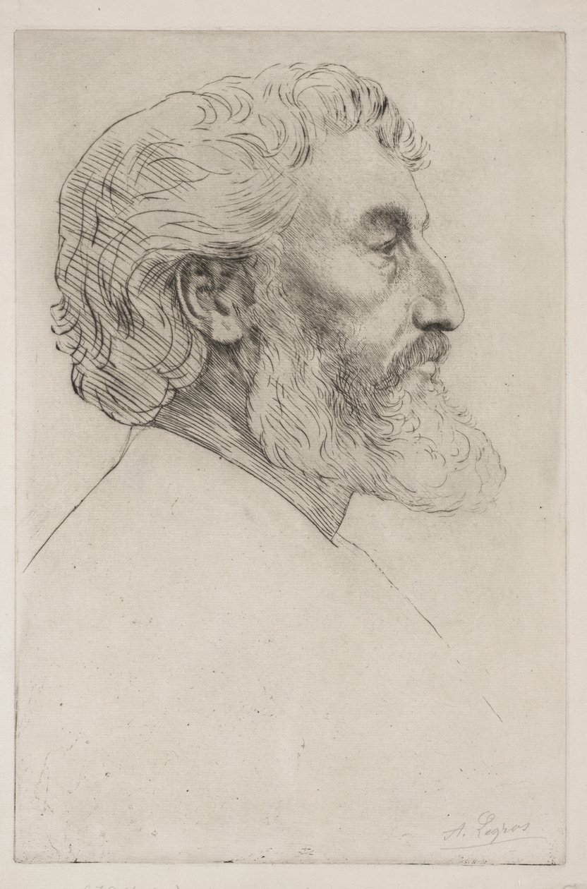 Portret Sir Fredericka Leightona (Pierwsza płyta) autorstwa Alphonse Legros