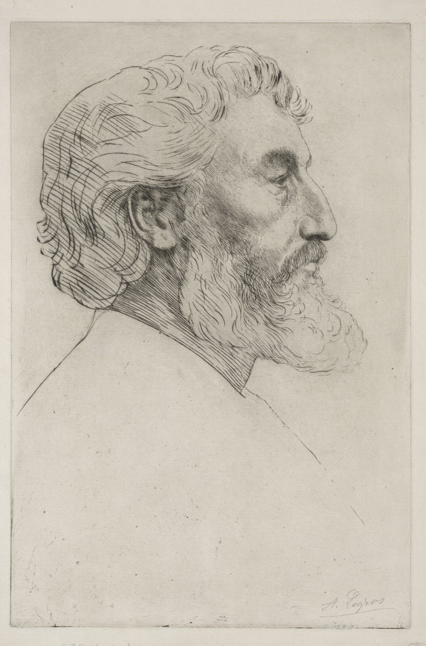 Portret Sir Fredericka Leightona (Pierwsza płyta) autorstwa Alphonse Legros