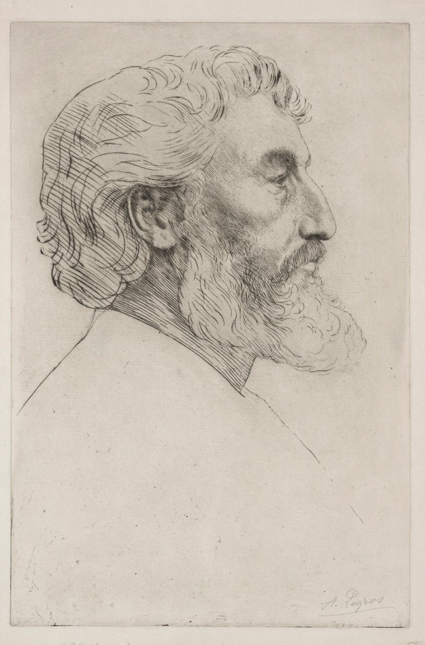 Portret Sir Fredericka Leightona Pierwsza płyta. autorstwa Alphonse Legros