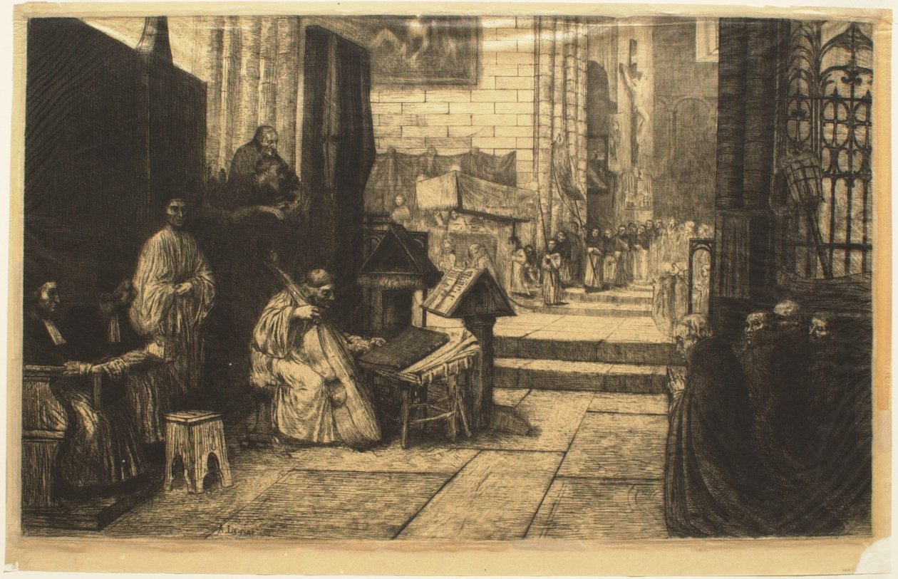 Procesja w hiszpańskim kościele autorstwa Alphonse Legros