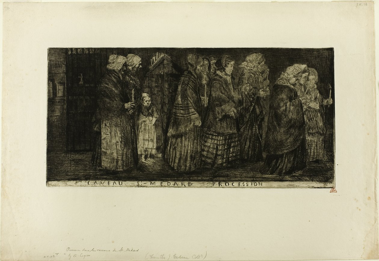 Procesja w Krypcie Św. Medarda autorstwa Alphonse Legros