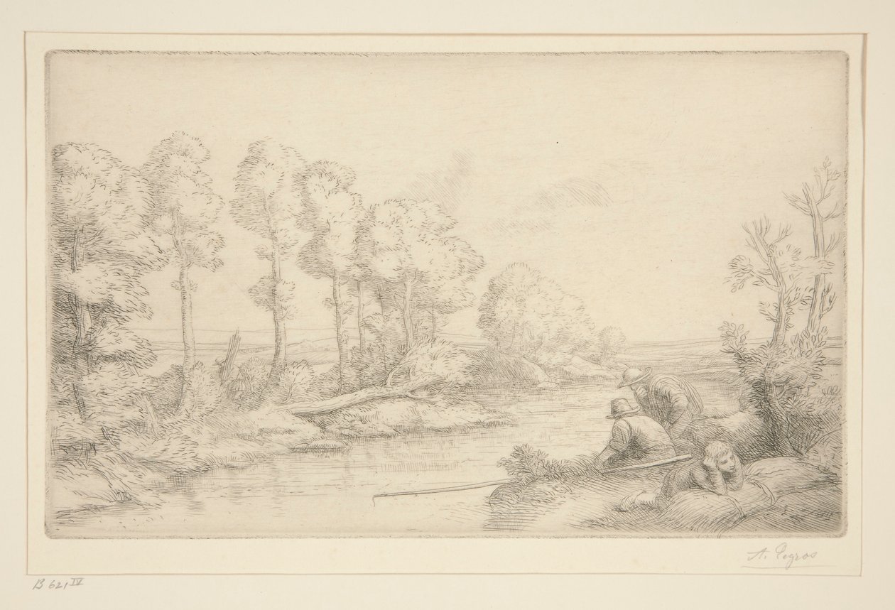 Odpocznij nad rzeką autorstwa Alphonse Legros