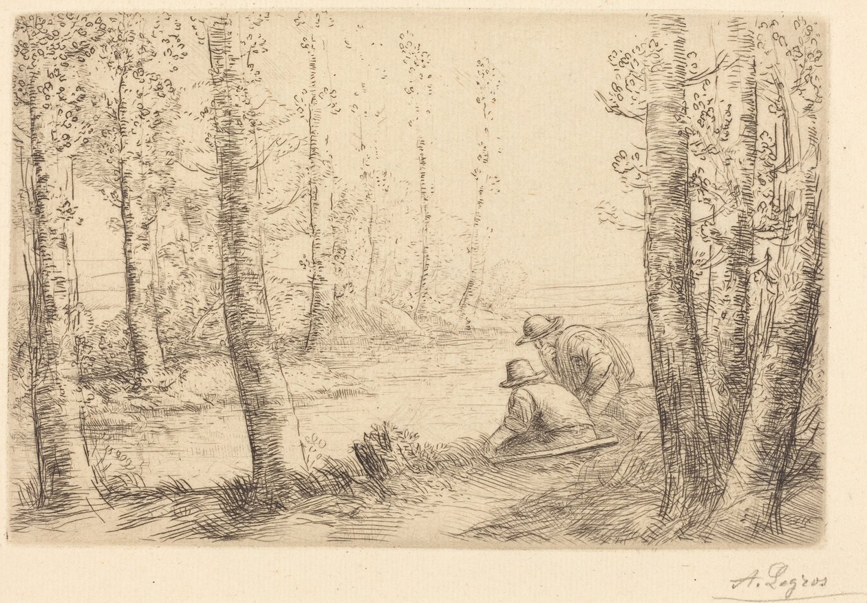 Odpoczynek nad brzegiem rzeki (Repos au bord de la rivière) autorstwa Alphonse Legros