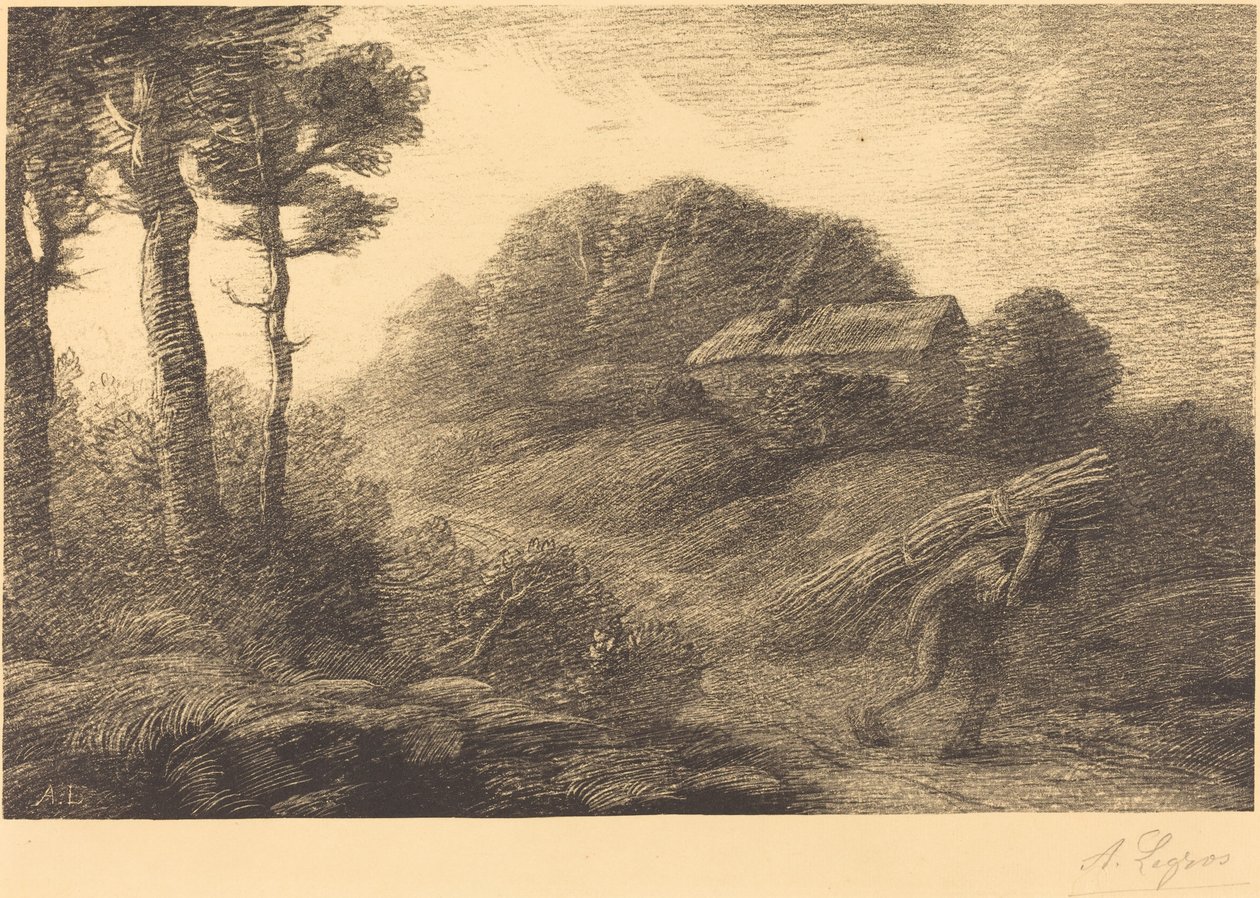 Powrót zbieracza wiązek, 2 płyta Le retour du fagotier. autorstwa Alphonse Legros