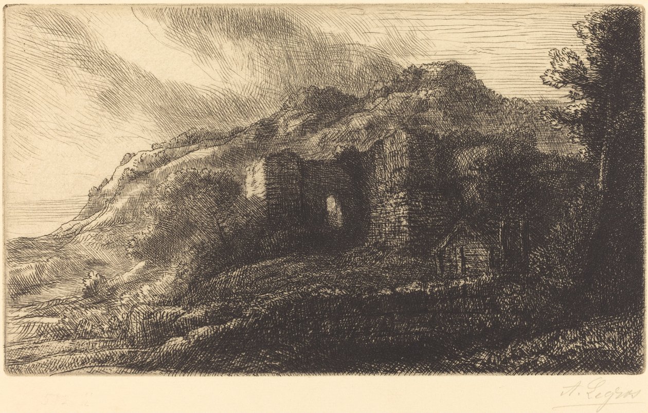 Ruiny zamku autorstwa Alphonse Legros