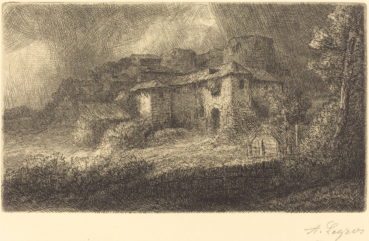 Ruiny zamku autorstwa Alphonse Legros