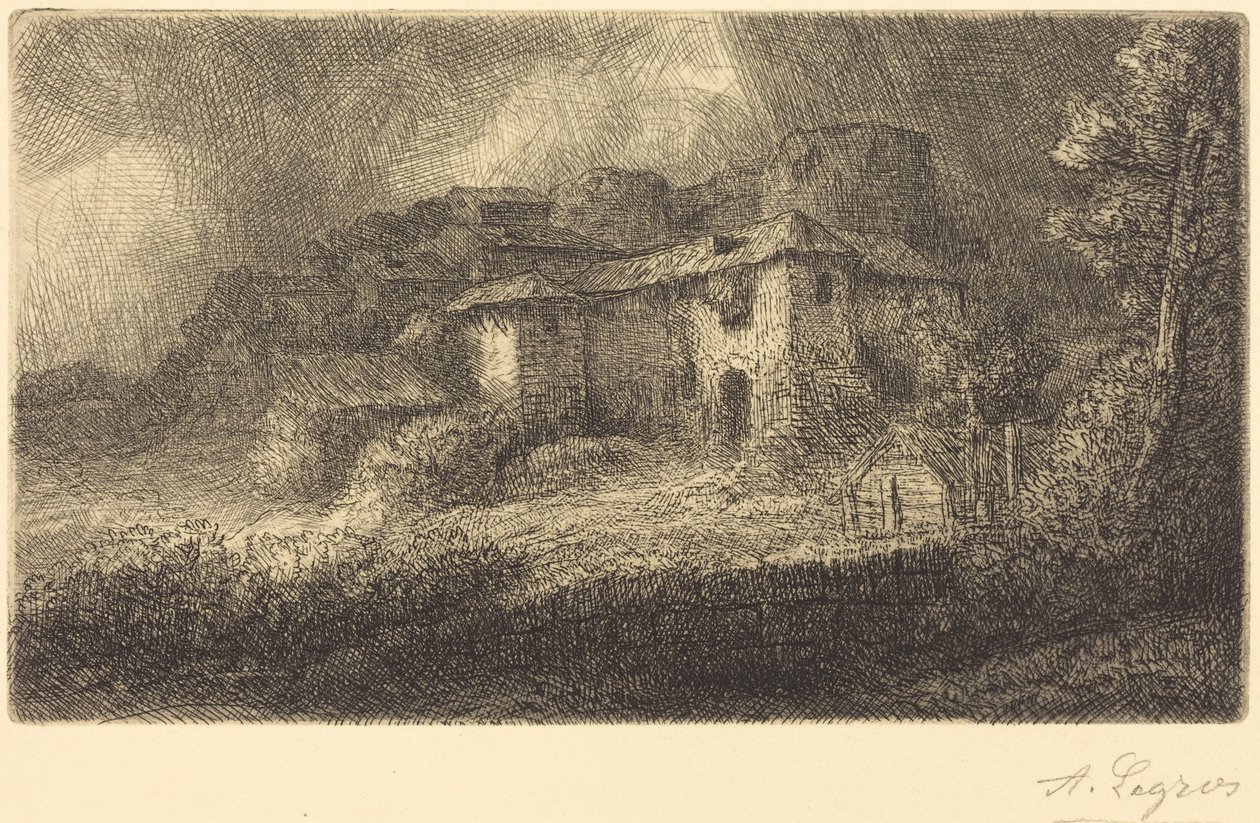 Ruiny zamku autorstwa Alphonse Legros