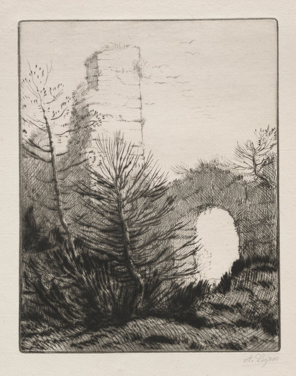 Ruiny klasztoru autorstwa Alphonse Legros