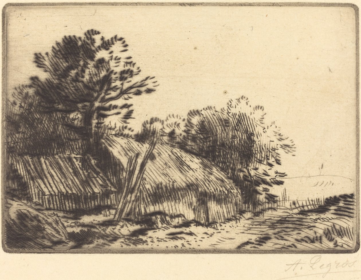 Scena Rustykalna (Scena Rustykalna) autorstwa Alphonse Legros