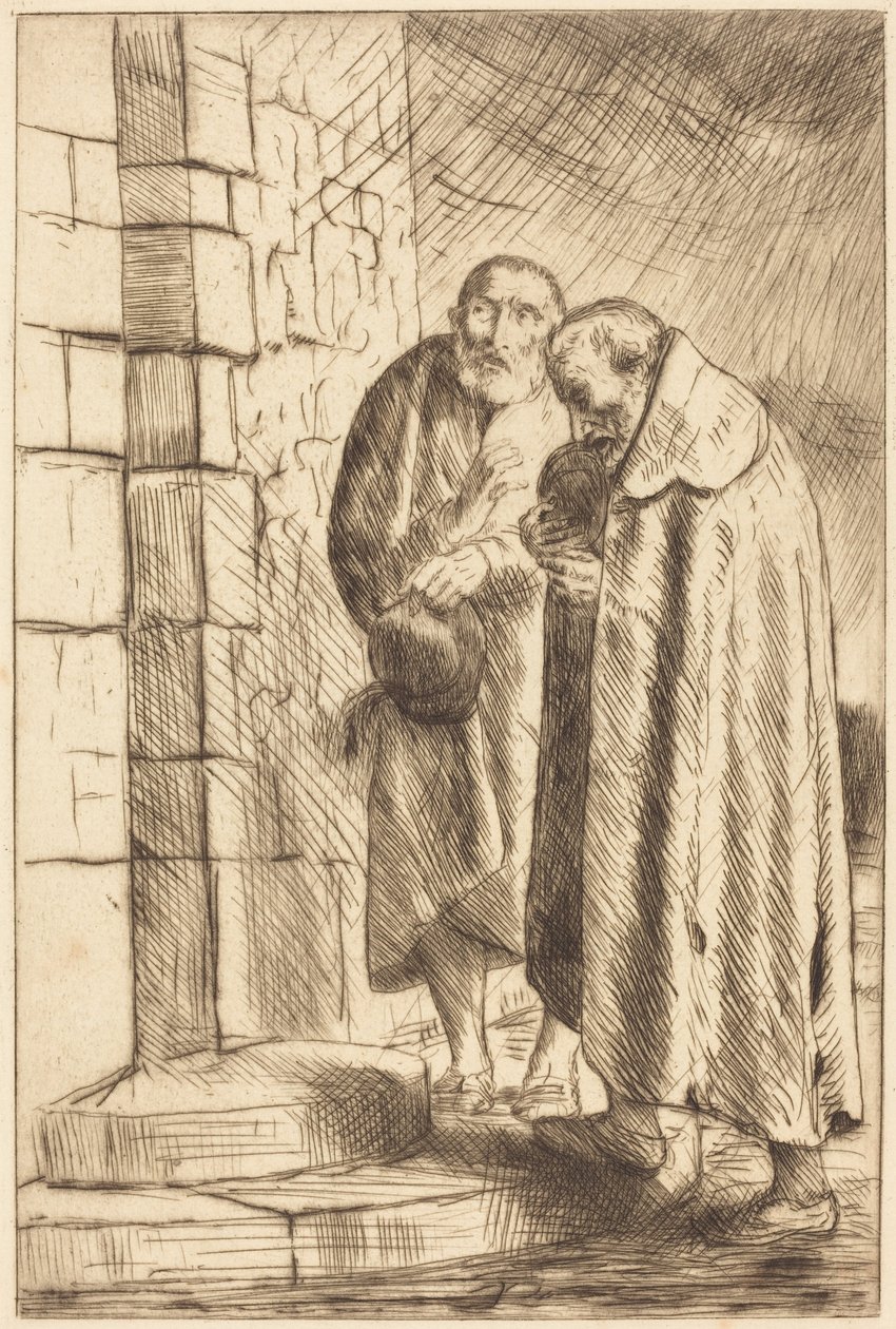 Święty Piotr i święty Paweł przy drzwiach pana Richarda autorstwa Alphonse Legros