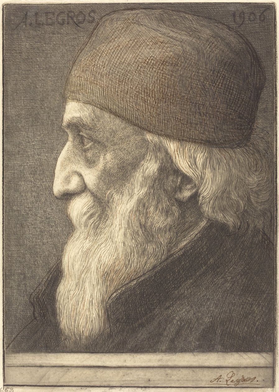 Autoportret, 13. płyta, 1906. autorstwa Alphonse Legros