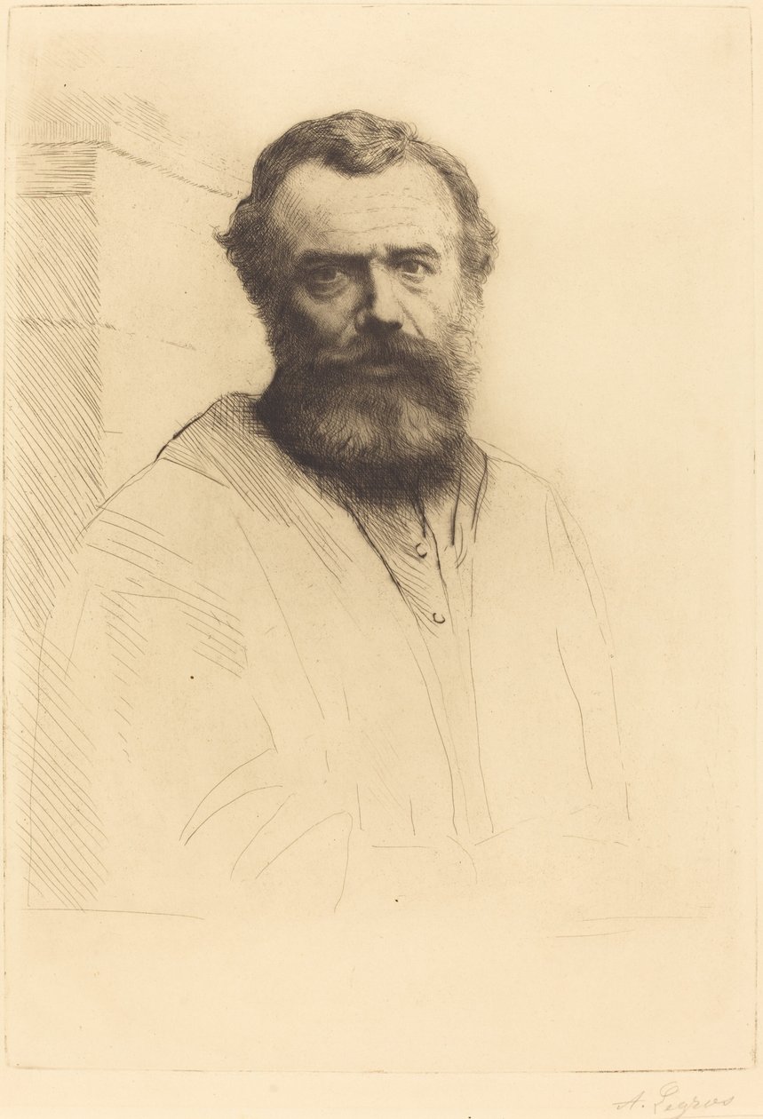 Autoportret, III płyta, 1880 r. autorstwa Alphonse Legros