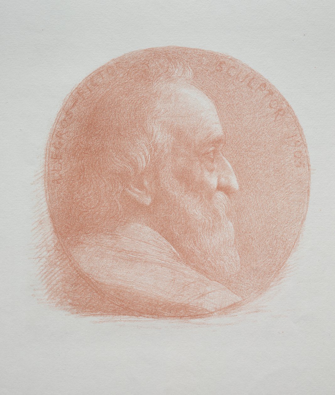 Autoportret, Medalion nr 2 (11 płyta) autorstwa Alphonse Legros