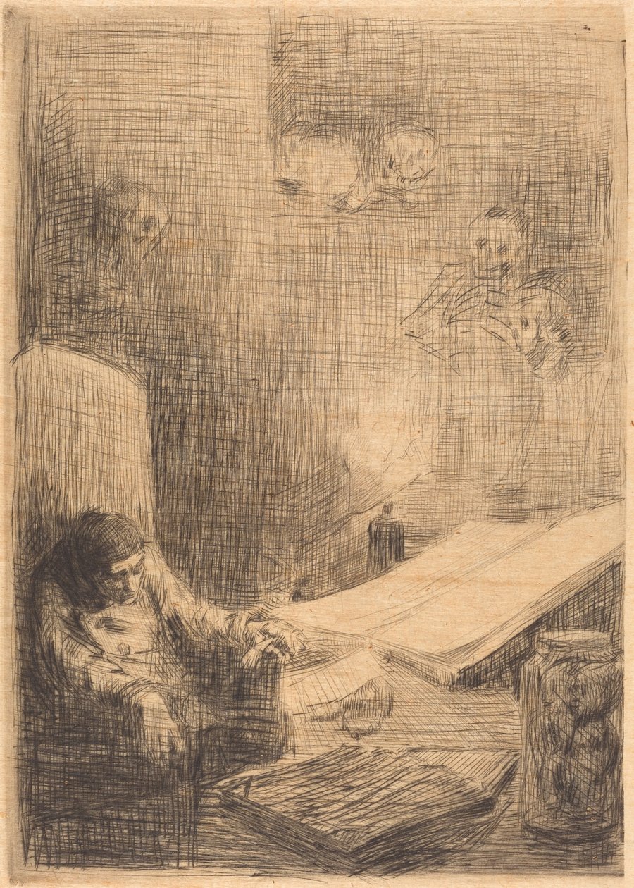 Śpiący uczony autorstwa Alphonse Legros