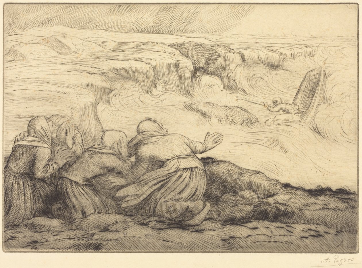 Mała łódź w niebezpieczeństwie (Barque en péril) autorstwa Alphonse Legros