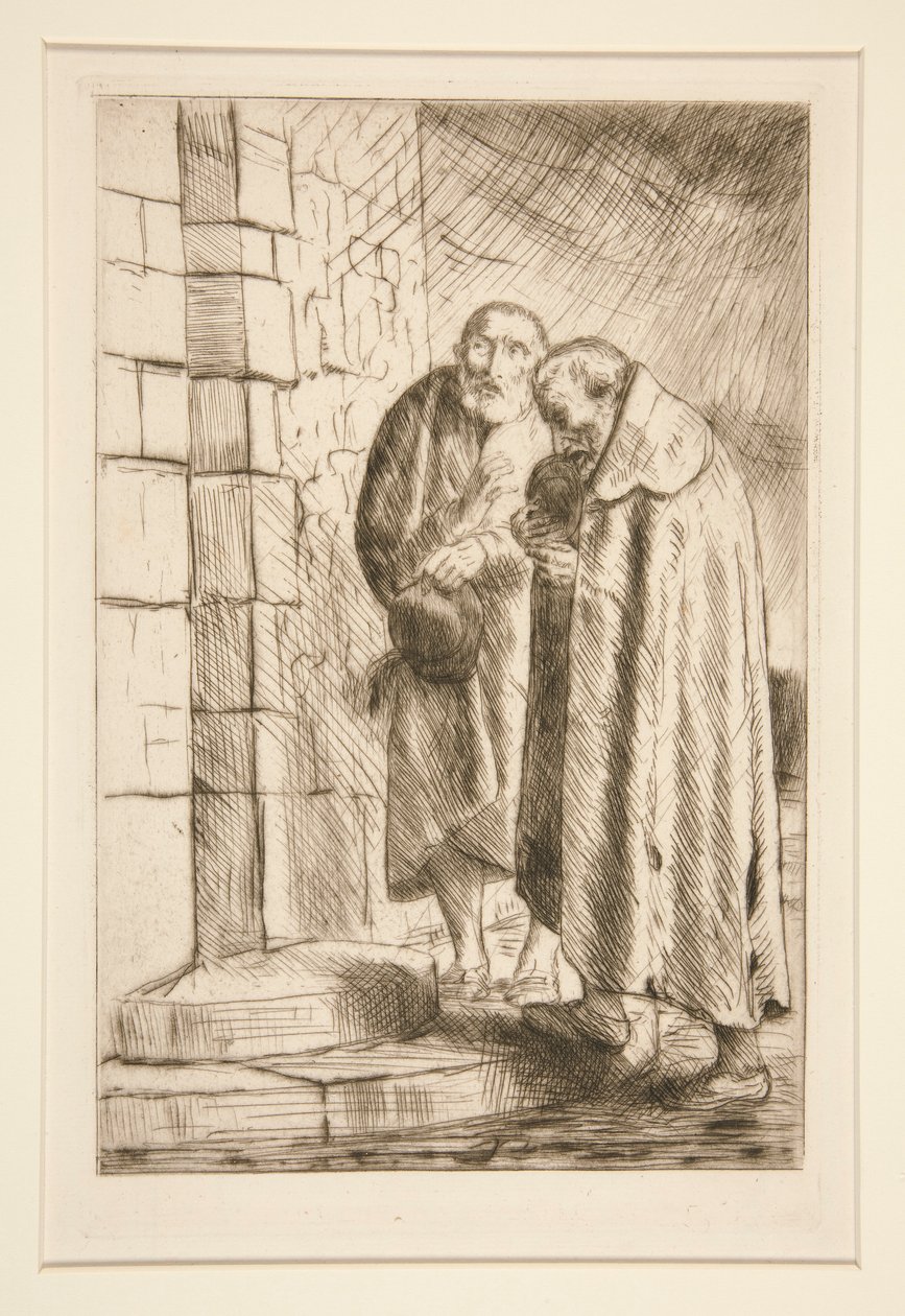 św. Piotr i św. Paweł a la porte de M. Richard, z Histoire du Bonhomme Misere (św. Piotr i św. autorstwa Alphonse Legros