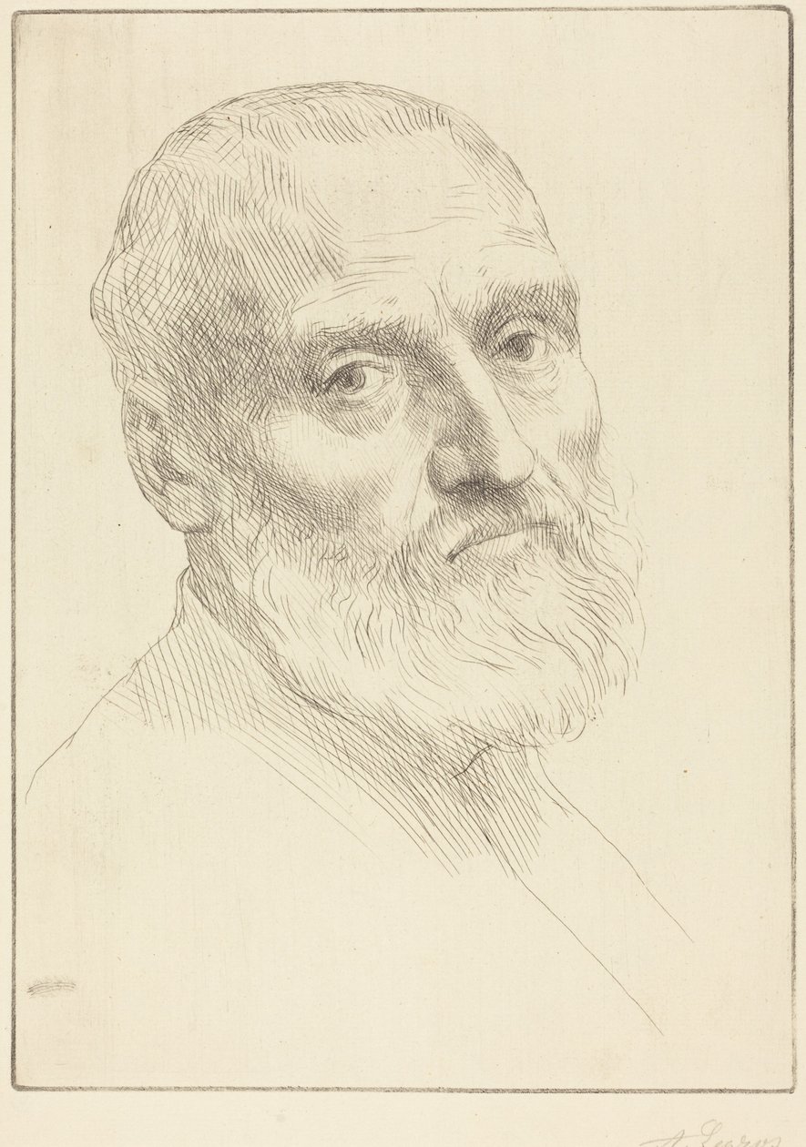 Studium głowy mężczyzny autorstwa Alphonse Legros