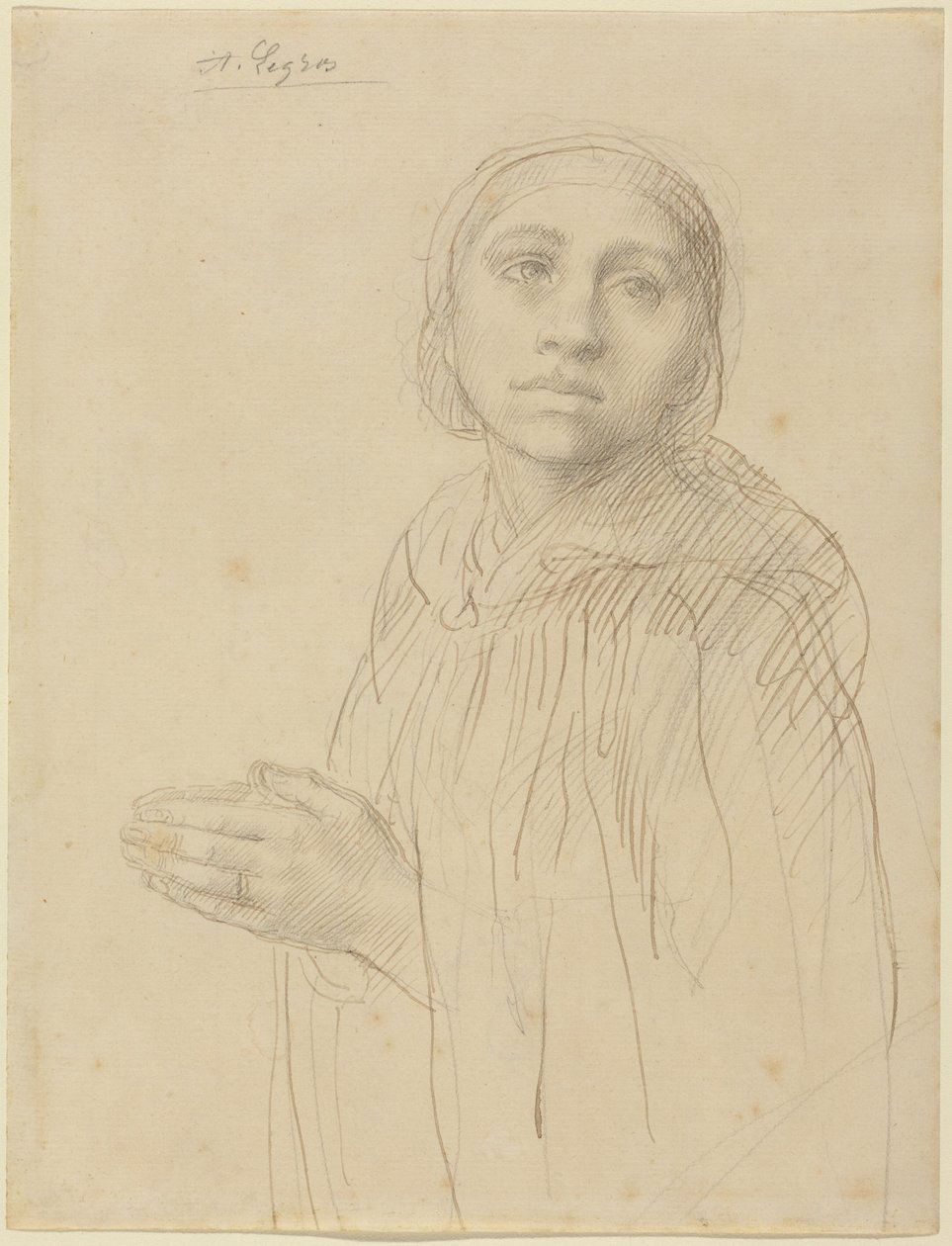 Studium kobiety modlącej się autorstwa Alphonse Legros