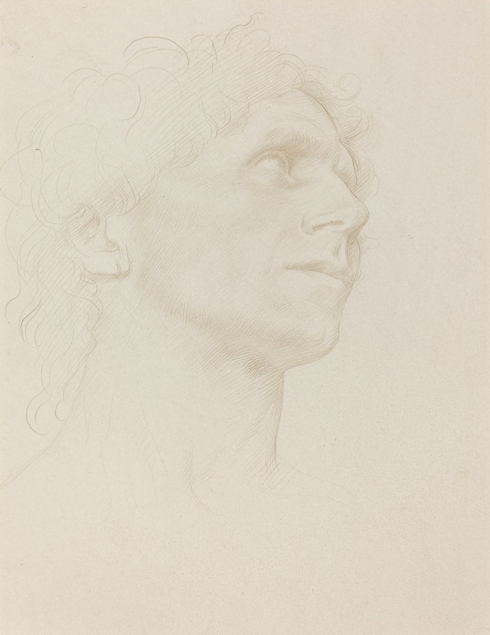 Studium kobiecej głowy zwróconej w prawo. autorstwa Alphonse Legros