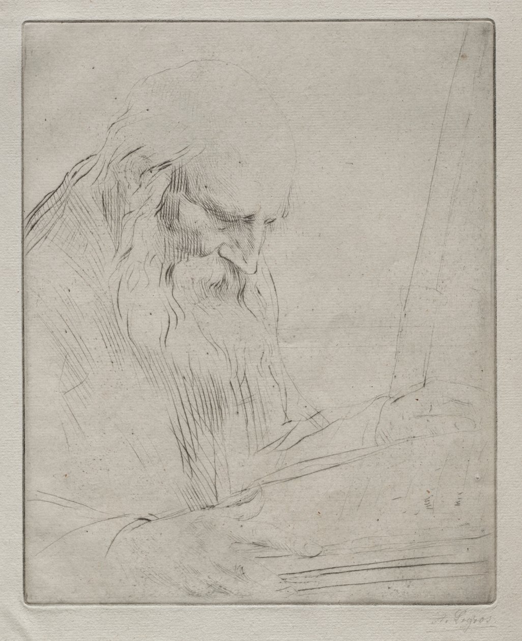 Studium czytającego mężczyzny autorstwa Alphonse Legros