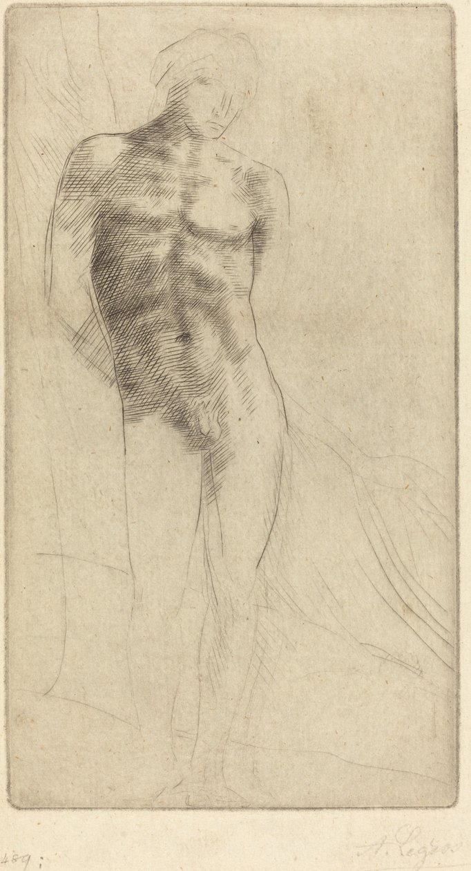 Studium nagiej postaci (Etude de figure nue) autorstwa Alphonse Legros