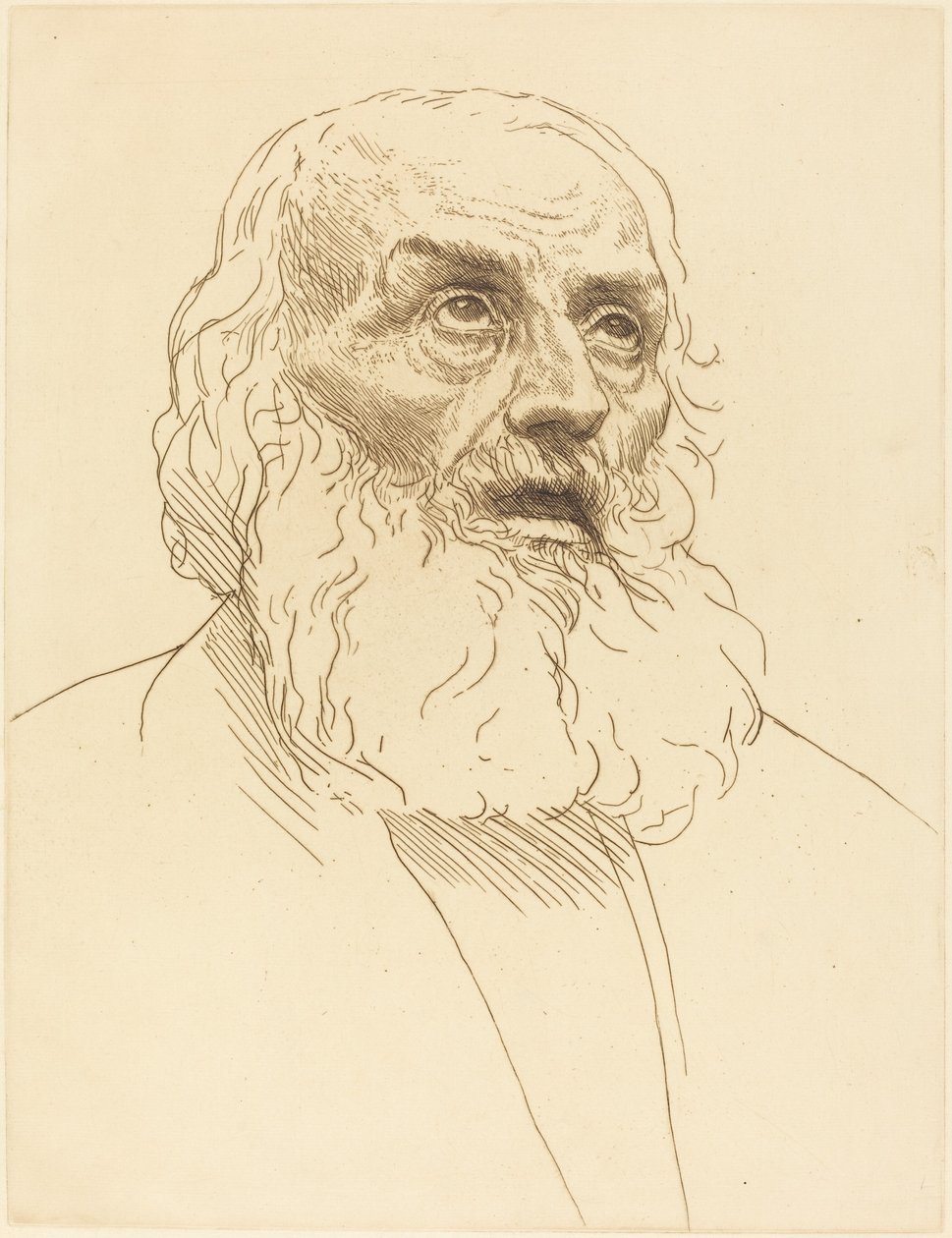 Studium starego człowieka (Etude de vieillard) autorstwa Alphonse Legros