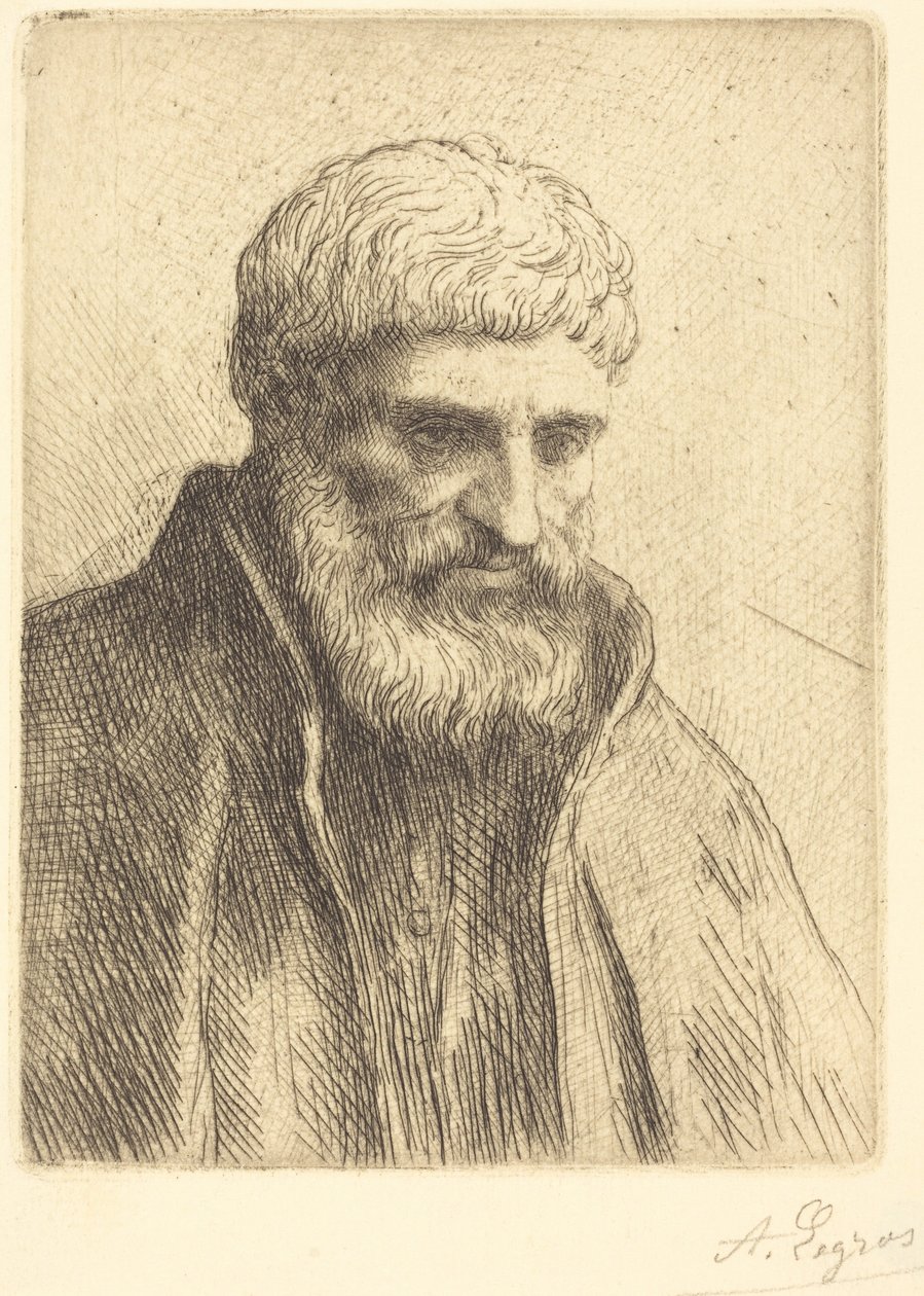 Study of an Old Man (Studium starca) autorstwa Alphonse Legros