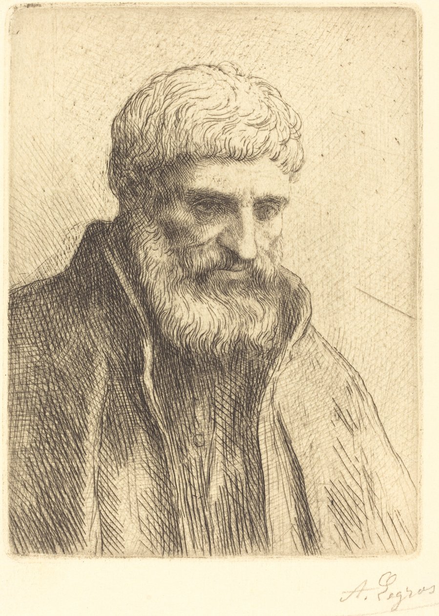 Studium Etiudy starca de vieillard. autorstwa Alphonse Legros