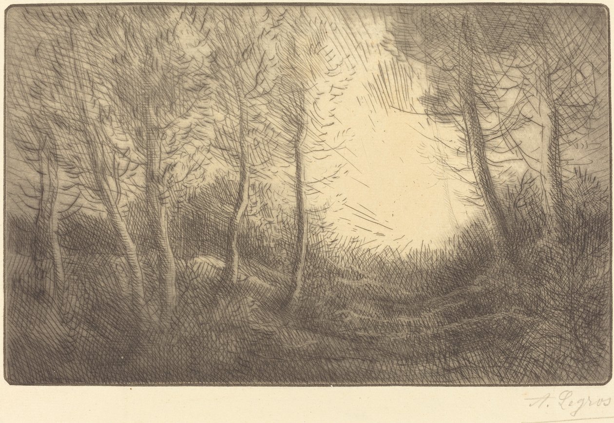 Wschód słońca, lasy Clamart autorstwa Alphonse Legros