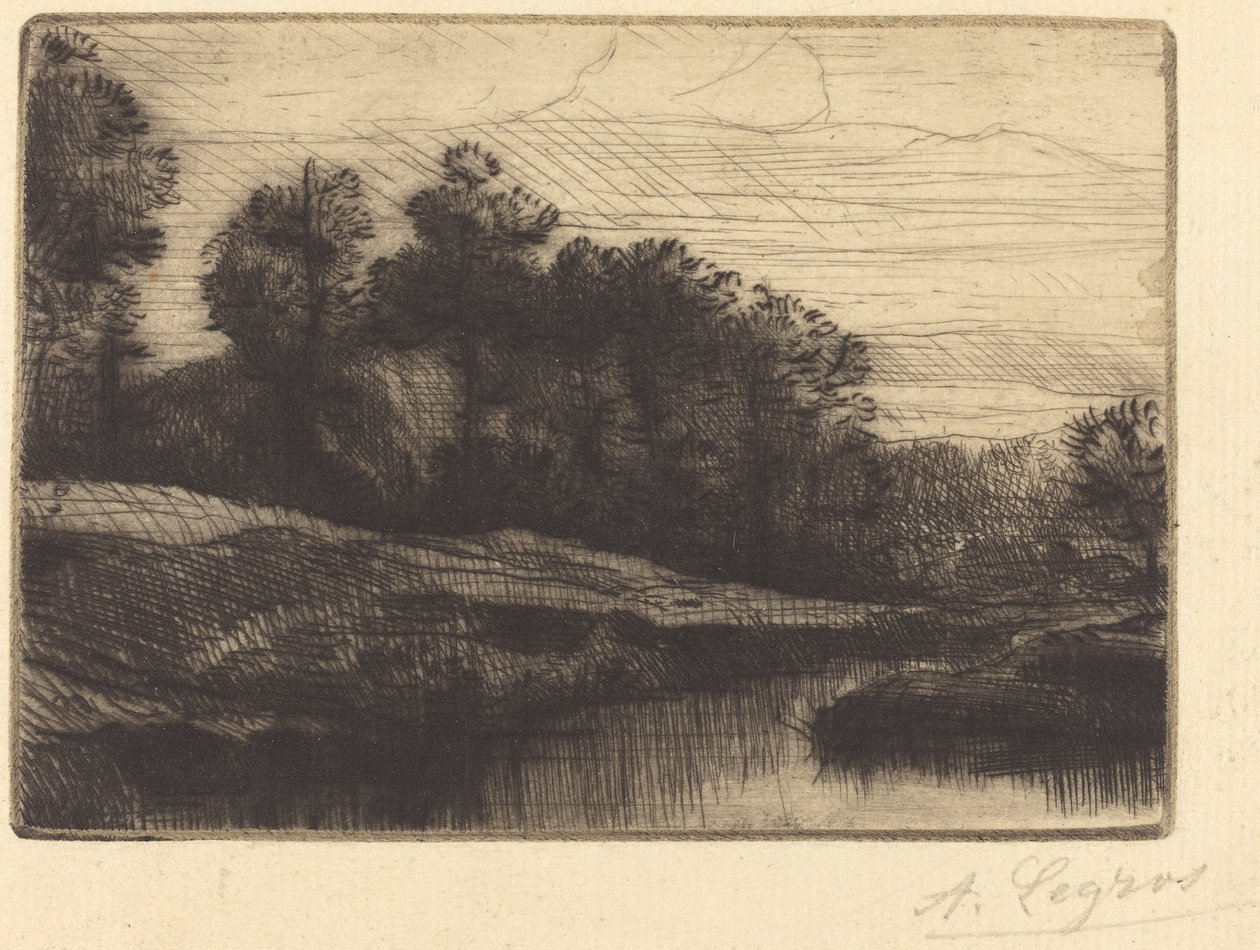 Zachód słońca (wieczór (zachód słońca)) autorstwa Alphonse Legros