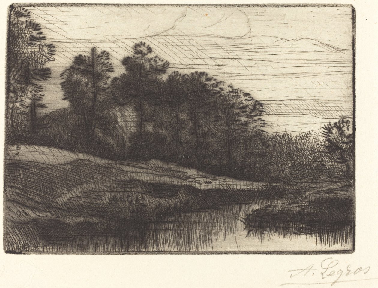 Zachód słońca (wieczór (zachód słońca)) autorstwa Alphonse Legros