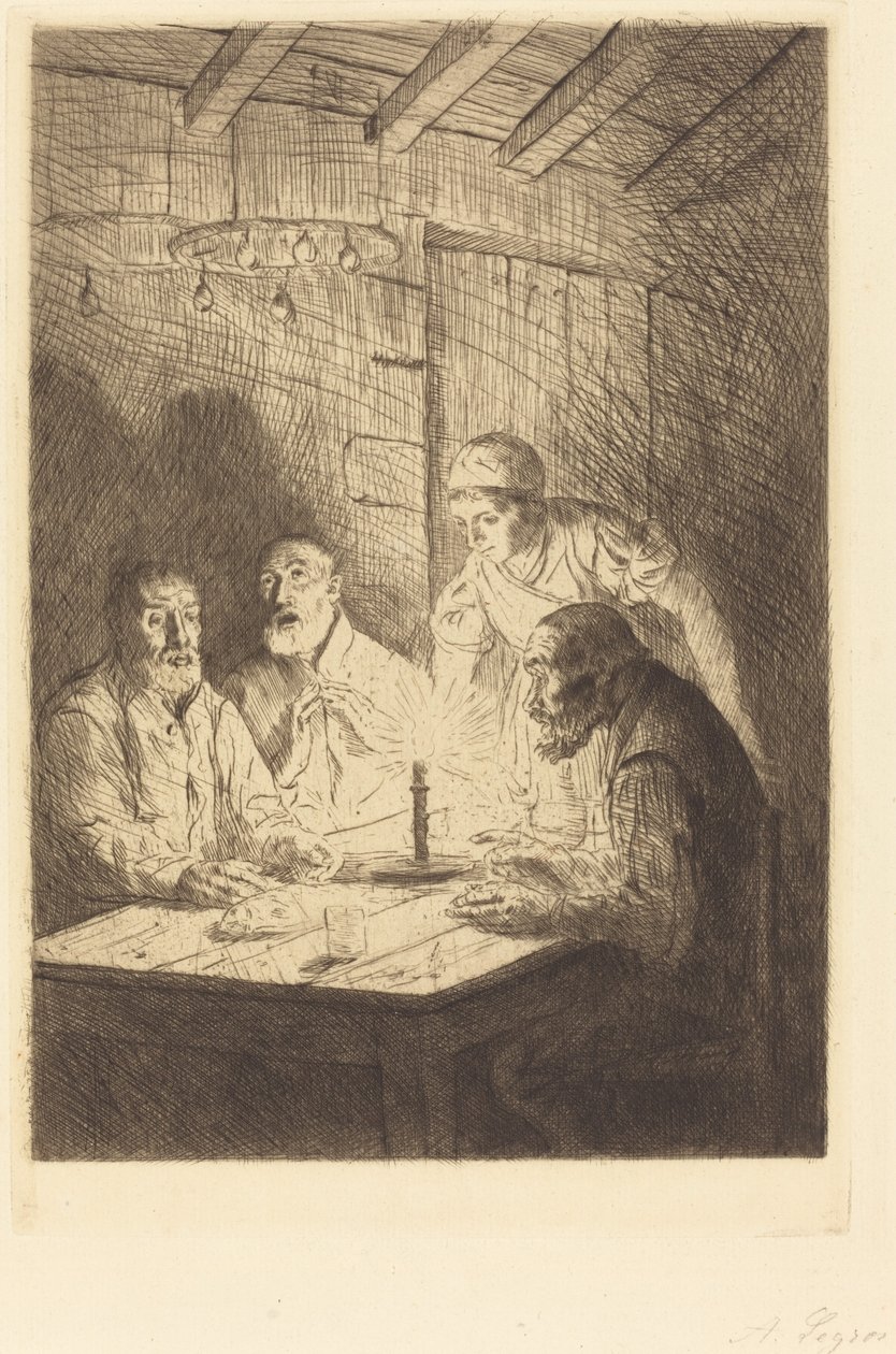 Wieczerza Ubogiej Wieczerzy w nieszczęściu. autorstwa Alphonse Legros