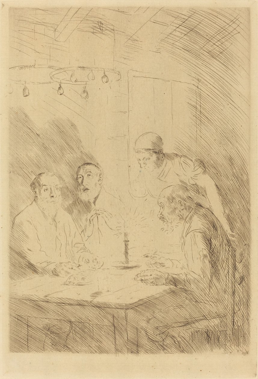 Wieczerza Ubogiej Wieczerzy w nieszczęściu. autorstwa Alphonse Legros